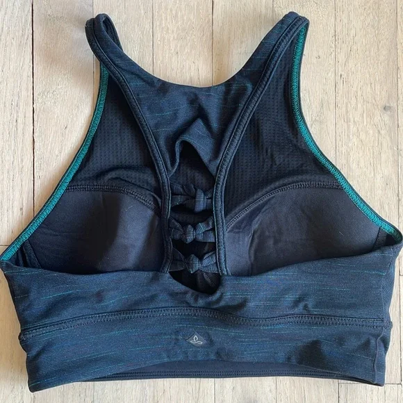Prana Sports Bra with Sewn-In Padded Cups and Back Bow Detail Medium Yoga - Picture 3 of 6